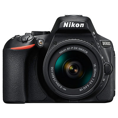 Nikon D5600 Digital SLR Camera with 18-55mm VR Lens, HD 1080p, 24.2MP, Wi-Fi, Optical Viewfinder, 3.2 Vari-Angle LCD Touch Screen, Black